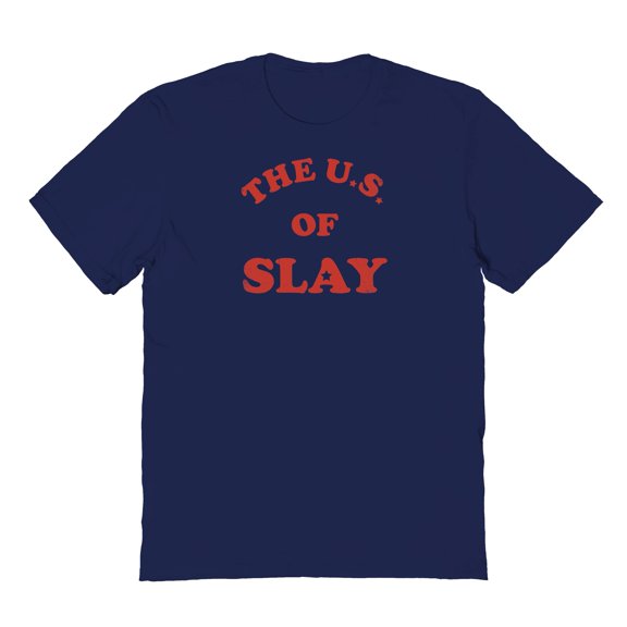 Americana Us Of Slay Graphic Navy Men's Cotton T-Shirt