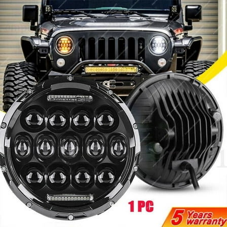 For Jeep Wrangler JK TJ LJ 97-18 7'' Round LED Headlight Hi-Lo Halo Turn Signal