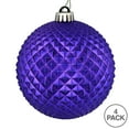 thumbnail image 4 of Vickerman 6" Purple Durian Glitter Ball Ornament, 4 per Bag, 4 of 4