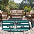 thumbnail image 4 of Teal Blue Anchor Round Area Rug 7Ft Washable Circle Rugs for Dorm Laundry Room, Nautical Summer Beach Coastal Ocean Non-Slip Carpet Floor Mats Indoor Outdoor Carpet Runner Aesthetic Home Decor, 4 of 8