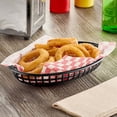 thumbnail image 2 of 3 Packs Black Oval Plastic Fast Food Basket 9 1/4" x 5 3/4" x 1 1/2", 2 of 4
