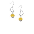 thumbnail image 2 of Delight Jewelry 12mm Faceted Yellow Glass Spinner Open Heart French Earrings, 2 of 4