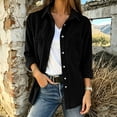 thumbnail image 2 of cocolona Womens Corduroy Blouses Casual Long Sleeve Button Shirts Solid Color Trendy Fall Tops Fashion Outfits, 2 of 6