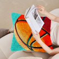 thumbnail image 4 of DIY Latch Hook Kits Pillow Basketball Stamped Handamade Pillowcase Crochet Yarn Hook and Latch Emboridery Throw Pillow cover for Home Sofa Decor 43x43cm(3), 4 of 8