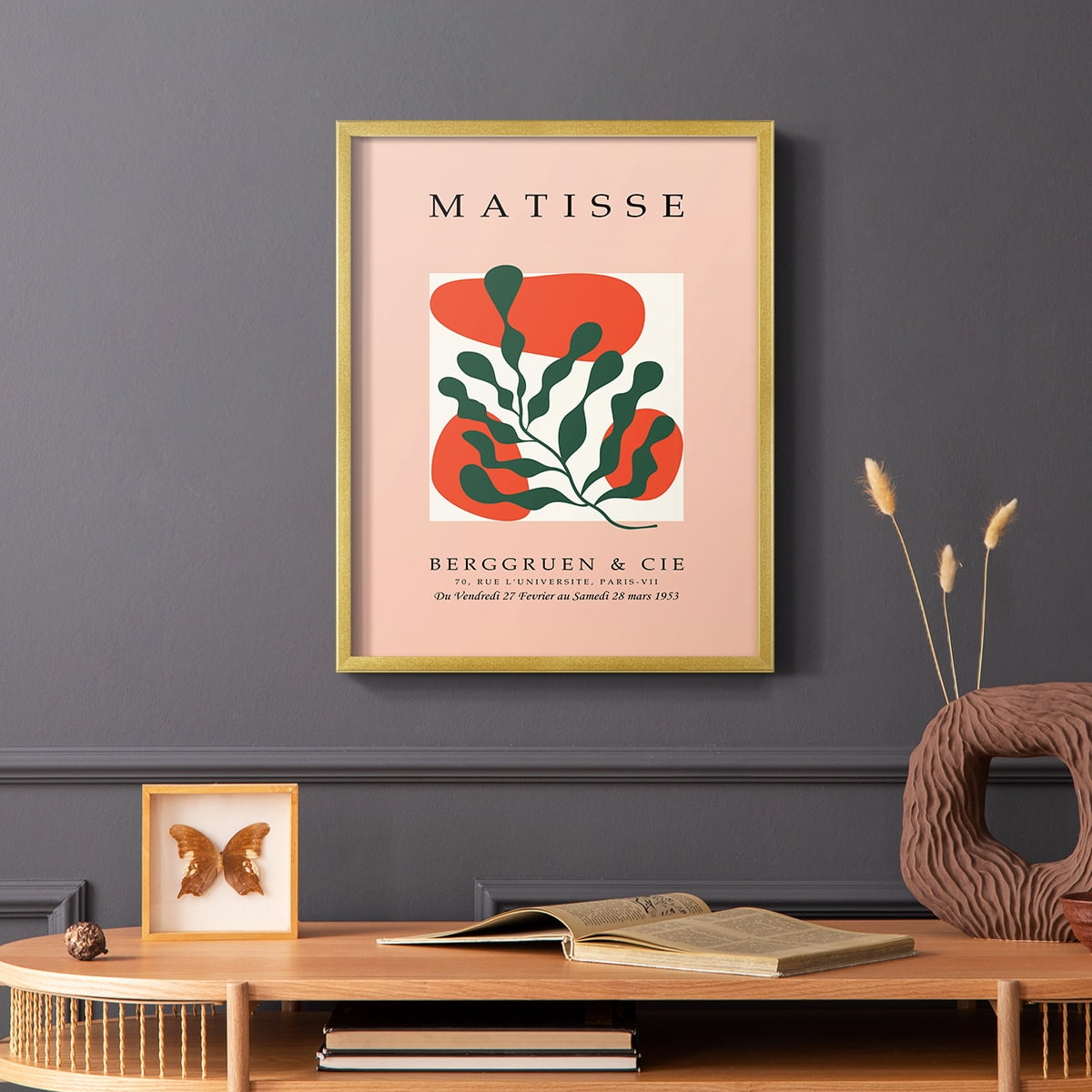 Matisse CDLXXII in Gold Solid Wood Framed Print No Nail Hanging