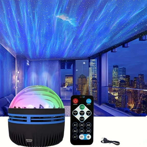 ZOUBAOQ 2 in 1 Northern Lights Projector,16 Color Aurora Night Light Projector,Northern Lights and Ocean Projector with Remote Control,RGB Colorful Night Light,USB Recharge Ocean Projector Gift