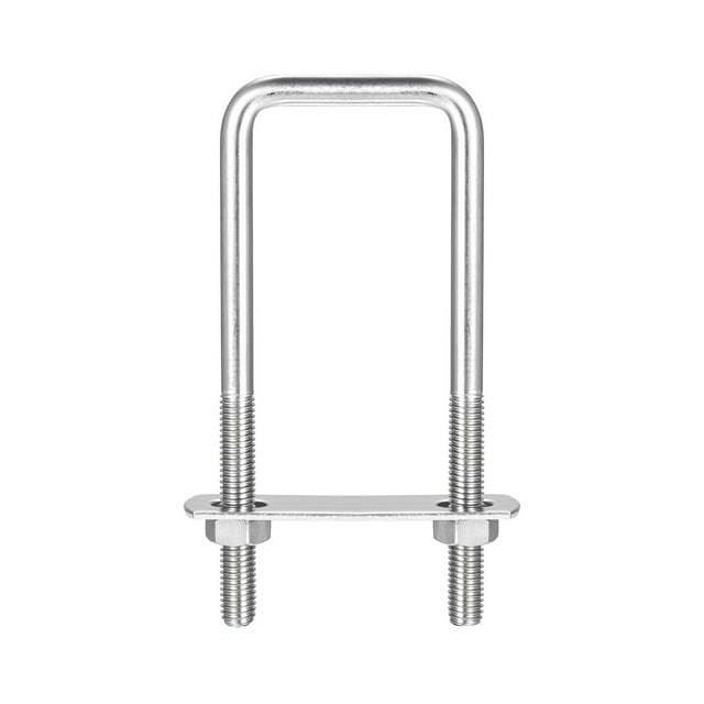 Unique Bargains Square U-Bolts 2 Sets 42mm Inner Width 120mm Length M8 304 Stainless Steel U Clamp Bolt