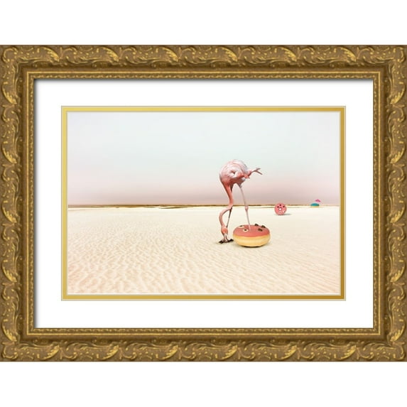 von Diepenbroek, Christine 24x17 Gold Ornate Wood Framed with Double Matting Museum Art Print Titled - Donutbeach