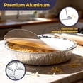 thumbnail image 3 of Fit Meal Prep 45 Pack 9” Round Aluminum Foil Pans with Lids, Pie Tins Disposable 9 inch with Lids, Take Out Containers, Freezer Oven Safe Aluminum Baking Pans for Storing, Cooking, Storage, Reheating, 3 of 7