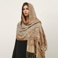 thumbnail image 2 of HNMKIU Scarf Elegant Fringed Shawl With Paisley Design Feel Soft Wrap For Women Scarf Watermelon Red,One Size, 2 of 5
