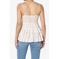 thumbnail image 2 of TheMogan Women's S~3X Cross Strap Smocked Back Crochet Lace Ruffle Peplum Cami Top, 2 of 7