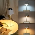 thumbnail image 2 of Neoglint Modern Touch-Control LED Table Lamp with Adjustable Color Temperature and Brightness, Memory Function, Long-Lasting Battery - Square Pleated Lampshade White, 2 of 6