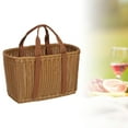 thumbnail image 6 of Handwoven Basket with Handles Shopping Basket Versatile Imitation Rattan for Family, Garden, Balcony Use Household Decoration Organizer Cloth Handle L, 6 of 8