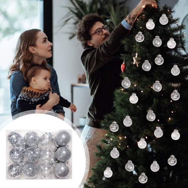 Ganfancp 24Pc Christmas Ball Pendant Christmas Party Pendant Christmas Tree Ornament Christmas Pendant Plastic Christmas Ball Christmas Tree Ball Wreath Decoration Rebajas Hoy Liquidación 24* Bolas d