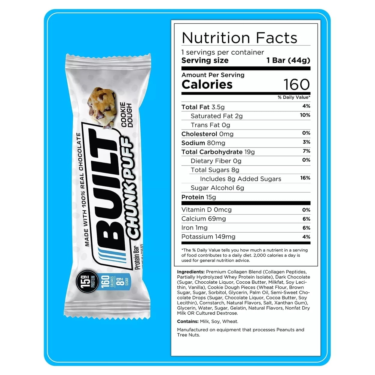 Built Bar Puff Collagen Protein Mixed Box 1.41 Ounce (13 Count)