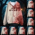 thumbnail image 4 of Towmus Women's Halloween Hoodies Tie-Dye Letter Printed Zip Up Drawstring Hooded Jackets With Pockets, Long Sleeve, XS-6XL, 4 of 6