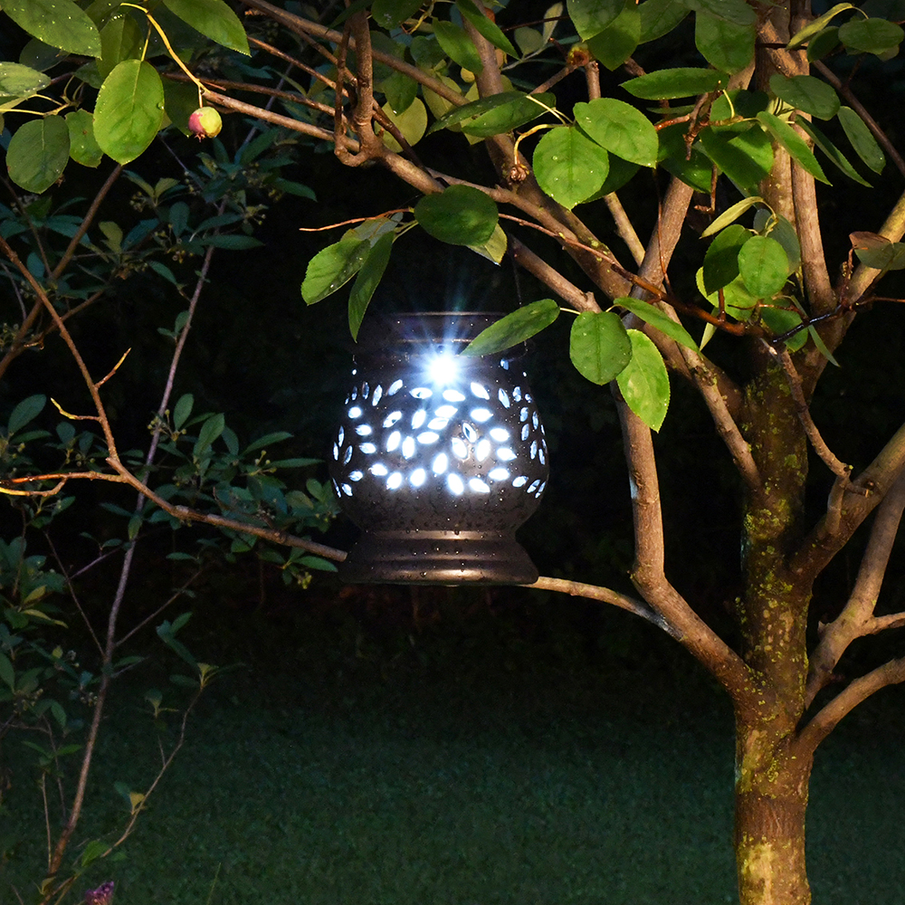 LumaBase Solar Ceramic Lantern, White - image 4 of 8