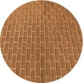 thumbnail image 1 of Ahgly Company Tapis Rond Lavable en Machine Intérieur Transitionnel Orange, 3 Pieds Rond, 1 of 7