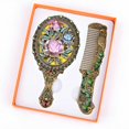 thumbnail image 4 of ACDANC Style1 Hand Mirror - 5.3"×2.7"×0.8" Oval Rose Sculpture Handle Mirror, 4 of 7