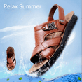 thumbnail image 4 of CHICVOMEY Men's Sandals Premium Genuine Leather Summer Sandals for Men with Massage Footbed Slip-Resistant Sole Comfortable Outdoor Casual Slide Sandals, 4 of 6