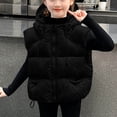 thumbnail image 7 of AINIYS Thickened Hooded Sleeveless Jacket for Girls Comfortable Soft Material Stylish Fashionable Daily Wear Great for School Sports Cycling Outdoor Activities Black 4 Years, 7 of 7