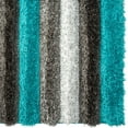 thumbnail image 5 of Luxe Weavers Geometric Turquoise 8x10 Shag Area Rug Plush Striped Bedroom Carpet, 5 of 8