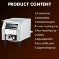 thumbnail image 5 of Luku Commercial Conveyor Toaster – 150 Slices/Hour, 1700W Heavy Duty Stainless Steel Electric Oven With Dual Heating Tubes for Restaurants, Bagels, Croissants, 5 of 8