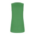 thumbnail image 4 of CLOISE Tank Top for Women and Teens Green Summer Square Neckline Loose Casual T Shirts Fashion Comfy Sleeveless Solid Fold Pleated Breathable Soft Blouse XL, 4 of 5