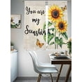 thumbnail image 4 of Sheer Curtains 72 inches Long 2 Panels Set Sunflower Butterfly You Are My Sun Shine Vintage Farmhouse Sheer Window Curtain Rod Pocket Voile Drapes for Living Room/Bedroom, Each 52" W x 72" L, 4 of 7