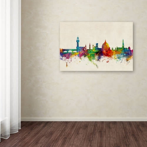 Trademark Fine Art "Florence Italy Skyline Beige" Canvas Art by Michael Tompsett
