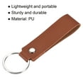 thumbnail image 4 of Uxcell Circle Keyring PU Ornament Holder Lanyard Leather Keychain, Brown 2 Pack, 4 of 5