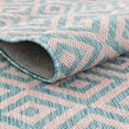 thumbnail image 5 of Rugs.com Jill Zarin Outdoor Collection Rug – 7' 10 x 10' Oval Pink And Aqua Flatweave Rug Perfect For Living Rooms, Large Dining Rooms, Open Floorplans, 5 of 9
