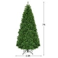 thumbnail image 2 of Gymax 7FT Pre-Lit Christmas Tree Hinged Artificial Tree w/ Metal Stand LED Lights, 2 of 7