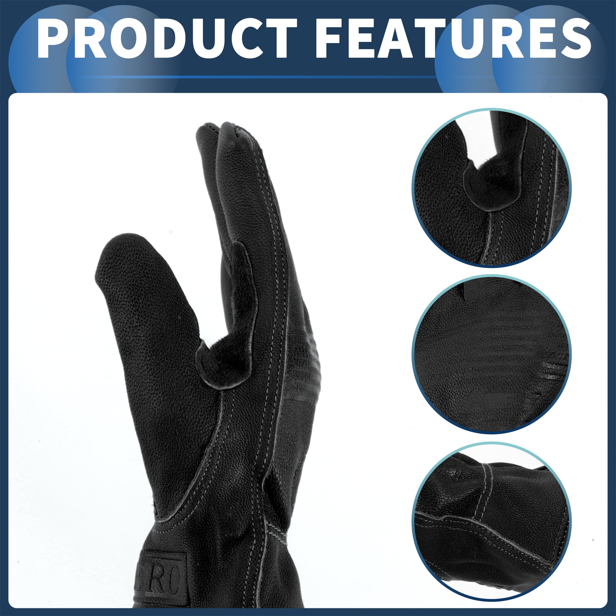 Unique Bargains Motorcycle Gloves, Off-Road Mountain Motorcross Motorbike Dirt Bike Bicycle Racing ATV UTV XL Black