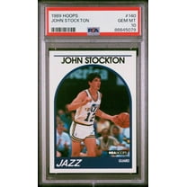 Graded 1989 Hoops John Stockton #140 2nd Year Basketball Card PSA 10 Gem Mint