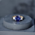 thumbnail image 4 of Rosec Jewels Lab Grown Blue Sapphire Cushion Cut Engagement Ring for Women - 10mm - AAAA Grade - Certified Sapphire Moissanite Ring, 18K Yellow Gold, US 9.50, 4 of 9