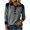 Dark Gray, variant on Women's Corduroy Shacket Long Sleeve Tops, V Neck Button Collar Patchwork Shirt for Women, Contrast Ribbed Cuffs Casual Spring Fall Blouse Beige L