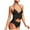 Black, variant on Women’s Flounce Halter Bikini Set, Ruffled Padded Bandeau & Adjustable Straps, Feminine Two-Piece Swimsuit for Beach Photos Vacation Poolside