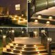 thumbnail image 4 of 1/4/8/12/Uds luces LED solares luz de jardín al aire libre lámpara de cubierta luz Solar de escaleras lámpara de paso Solar impermeable decoración de jardín y Patio, 4 of 5