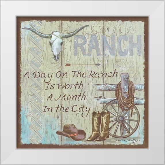 Phillips, Anita 12x12 White Modern Wood Framed Museum Art Print Titled - Ranch