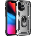 thumbnail image 2 of Case for iPhone 14 Plus,Military Car Holder [Built-in Kickstand] Metal Ring Dual-Layer Heavy Duty TPU+PC Shockproof Protection Phone Case for iPhone 14 Plus,6.7 Inch 2022 (Silver), 2 of 11