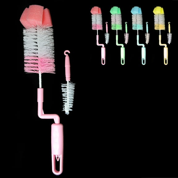 2PC Flexible Bottle Scrubber Cleaning Scrubbing Brush Glass Cup Washing Kitchen
