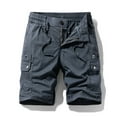 thumbnail image 2 of Men's Heavy-Duty Multi-Pocket Cargo Shorts, Outdoor Beach Work Short Pants with Quick-Dry Fabric & Reinforced Hem ,Dark Gray XL, 2 of 5