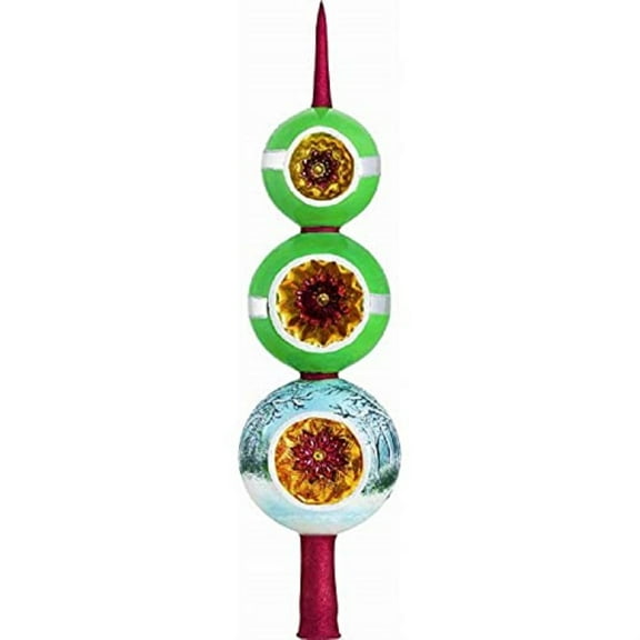 Yule Log Finial Polish Glass Christmas Tree Topper