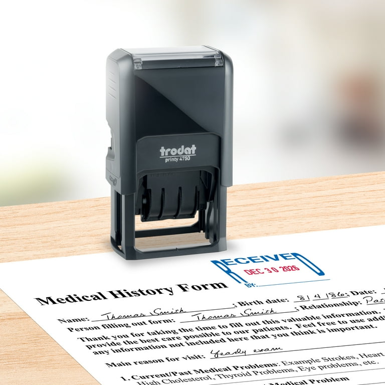 Heavy Duty Delivered Date Stamp - Self Inking Rubber Stamp With Blue Ink