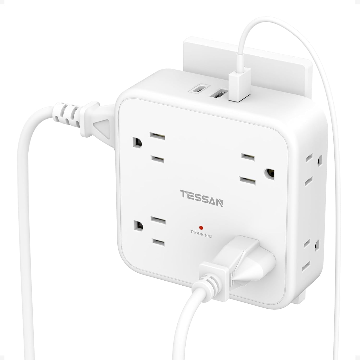 XUCP-Multi Plug Outlet Extender, 900J Surge Protector Plug Extension ...