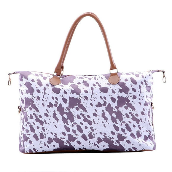 WIZUTIZ Travel Makeup Bag Cosmetic Pouch for Women Cosmetic Bags Travel Makeup Case Organizer Womens Travel Toiletry Bag Double Layer Portable Open Flat Leopard Animal Print Bags White