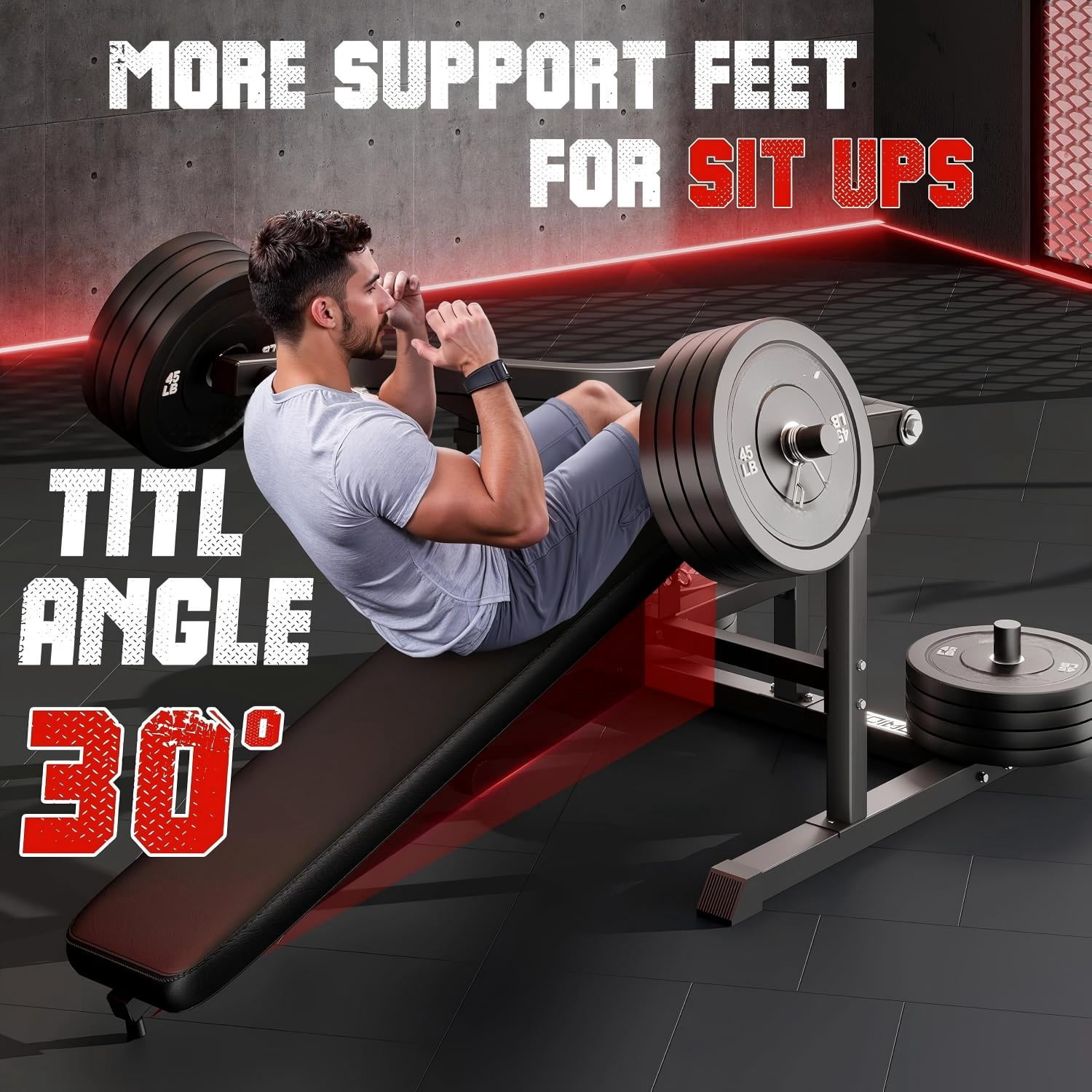 Chest Press Machine, Weight Bench Press Machine with Independent Arms, Adjustable Flat Incline Bench Press for Chest, AB Workout Home Gym Equipment