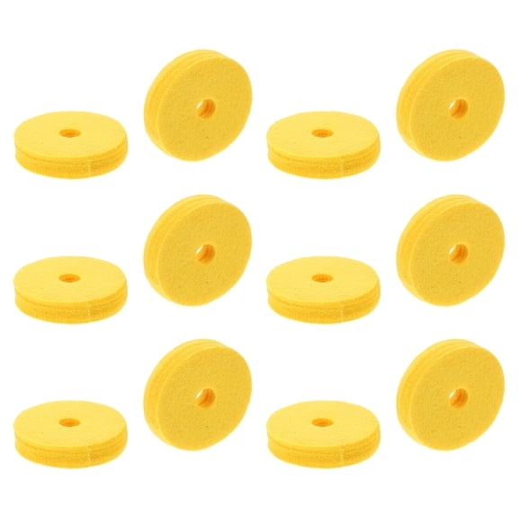 TEHAUX Yellow Cymbal Felt Pads for Instrument Noise Reduction 12Pcs