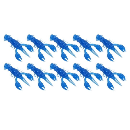 Falleo Clearance 10pcs Soft Fishing Lure Crawdad Bait PVC Shrimp Artificial Soft Lure Baits for Bass FishingBlue A Pack of Ten